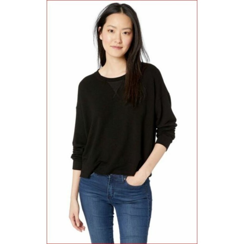 Splendid Women Sweater Pullover RW8S120 Crewneck Black Cashmere Blend M NEW
